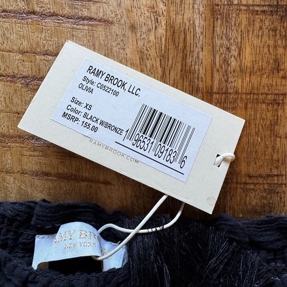 Ramy Brook Olivia Metallic Stripe Strapless tube top cotton beach Cover Up NWT - Picture 6 of 10